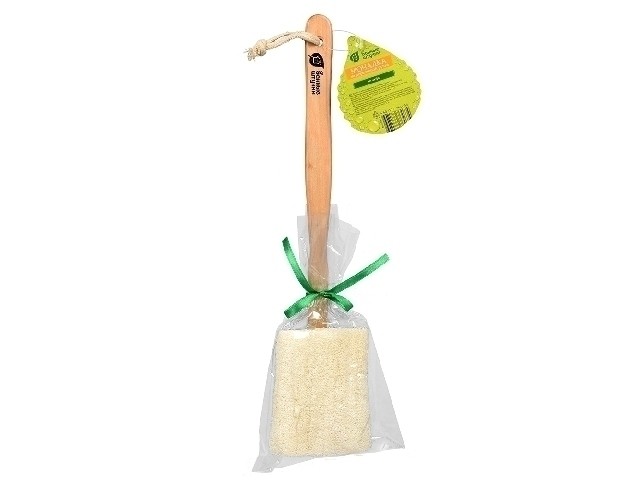 Мочалка из люфы на деревянной ручке 40 см Банные штучки 40044